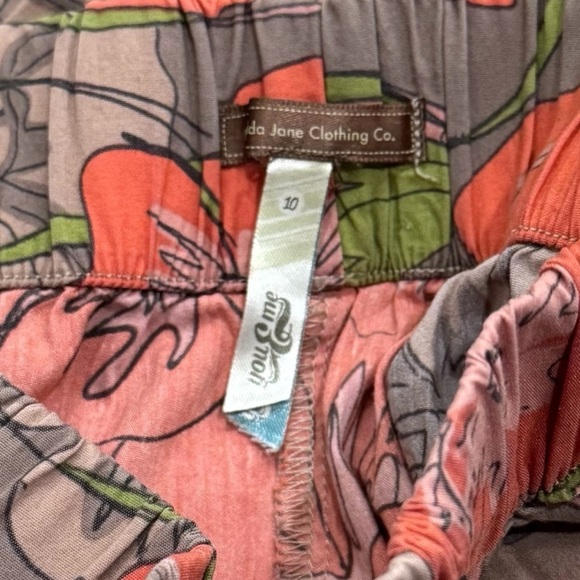 Matilda Jane Floral Big Ruffles Western Boho Flare Pull on Pants Girl's Size 10 - Picture 7 of 12